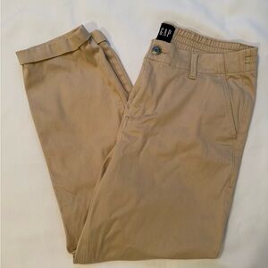 GAP Khaki Chinos Womens Elastic Waist Straight Leg Pants Casual Work Office Sz10